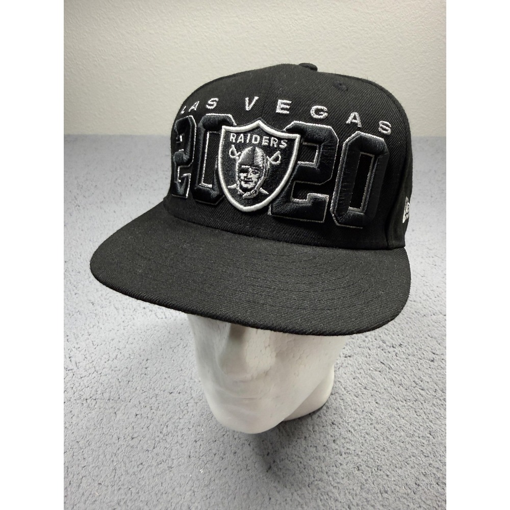Las Vegas Raiders Hat Cap Fitted Mens 7 5/8 Black NFL Football 59FIFTY New Era